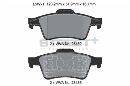 PAGID Racing T8293SP2001 STREET+ Brake Pads