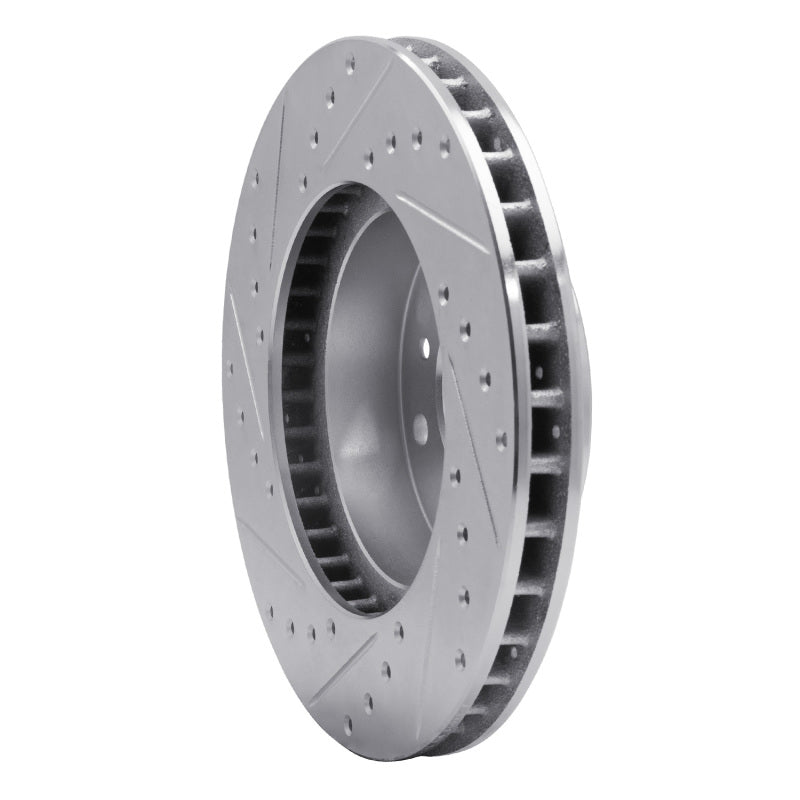 R1 Concepts R1 90-97 Jaguar XJ12 Front Right Drilled & Slotted Silver Brake Rotor