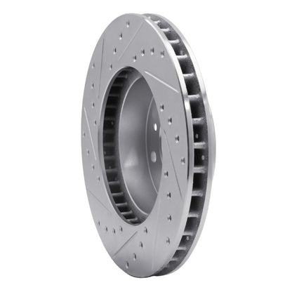 R1 Concepts R1 90-97 Jaguar XJ12 Front Right Drilled & Slotted Silver Brake Rotor