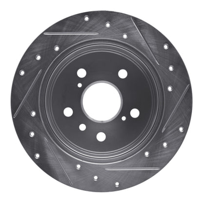 R1 Concepts R1 12-18 Lexus ES300H Rear Left Drilled & Slotted Silver Brake Rotor