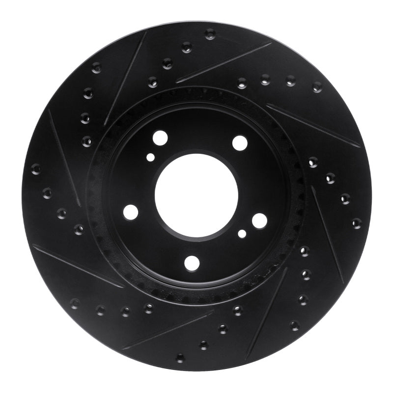 R1 Concepts R1 91-96 Acura NSX Front Right Drilled & Slotted Black Brake Rotor