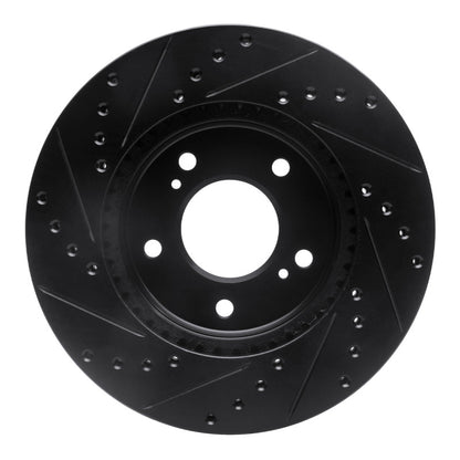R1 Concepts R1 91-96 Acura NSX Front Right Drilled & Slotted Black Brake Rotor