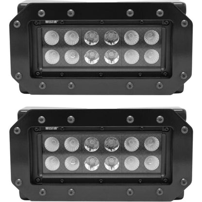 Westin HDX Flush Mount B-FORCE LED Light Kit (Set of 2) w/wiring harness - Black