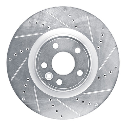 R1 Concepts R1 20-20 Jaguar F-Pace Front Right Drilled & Slotted Silver Brake Rotor