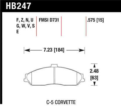 Hawk Performance Hawk 04-09 Cadillac XLR /  97-11 Chevrolet Cadillac / 05-06 Pontiac GTO DTC-70 Front Race Brake Pads