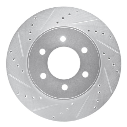 R1 Concepts R1 04-08 Ford F-150 4WD Front Left Drilled & Slotted Silver Brake Rotor