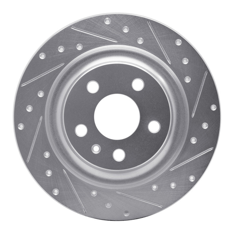R1 Concepts R1 18-25 Volvo S60 Rear Right Drilled & Slotted Silver Brake Rotor