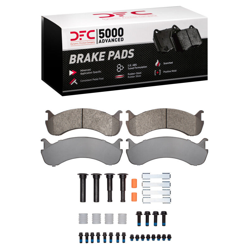 DFC 98-25 Beaver Motorcoach Monterey Rear/Front 5000 Adv Semi Metallic Brake Pads & Hardware Kit