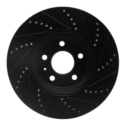 R1 Concepts R1 08-12 Audi Q5 (Mexico) Front Left Drilled & Slotted Black Brake Rotor