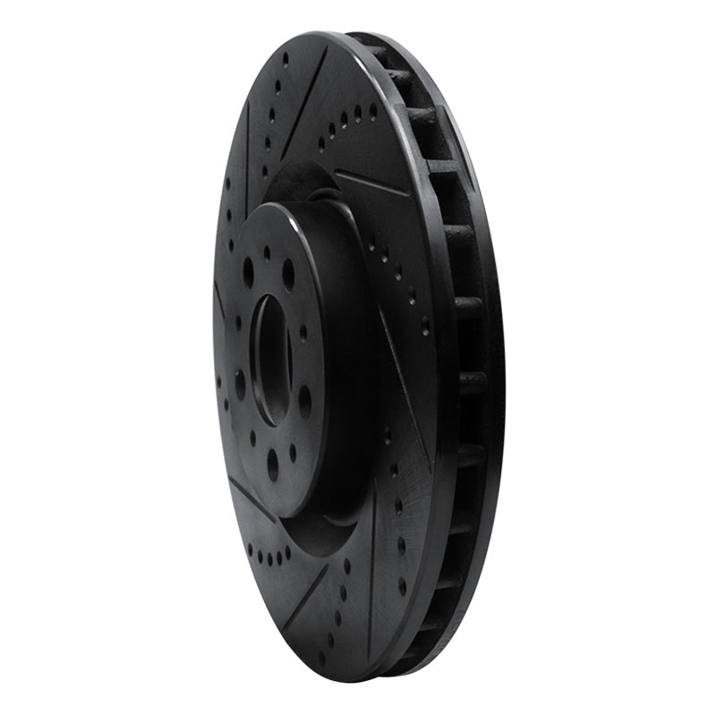 R1 Concepts R1 04-07 Volvo S60 Front Left Drilled & Slotted Black Brake Rotor