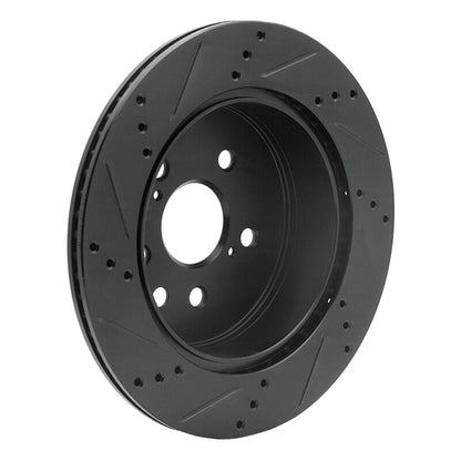 R1 Concepts R1 06-20 Lexus IS250 Rear Right Drilled & Slotted Black Brake Rotor