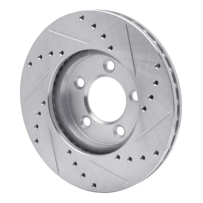 R1 Concepts R1 91-00 Ford Taurus (Excl SHO) Front Left Drilled & Slotted Silver Brake Rotor