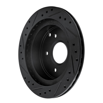 R1 Concepts R1 84-87 Chevrolet Corvette Rear Right Drilled & Slotted Black Brake Rotor