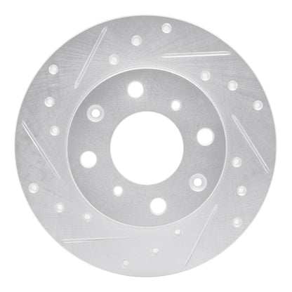 R1 Concepts R1 84-87 Honda Civic Hatchback Front Left Drilled & Slotted Silver Brake Rotor
