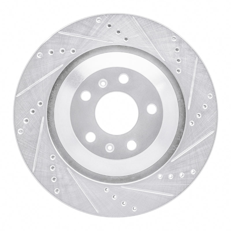 R1 Concepts R1 04-18 Audi A8 Rear Right Drilled & Slotted Silver Brake Rotor