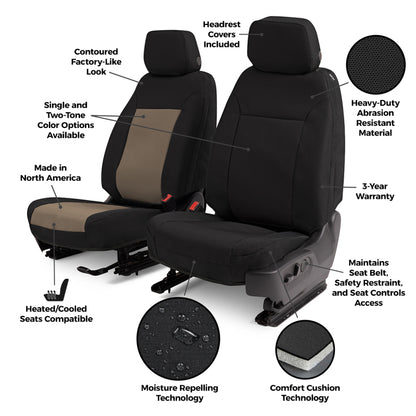 Covercraft 19-24 Dodge Ram Endura PrecisionFit Custom Front Row Seat Covers - Charcoal/Silver