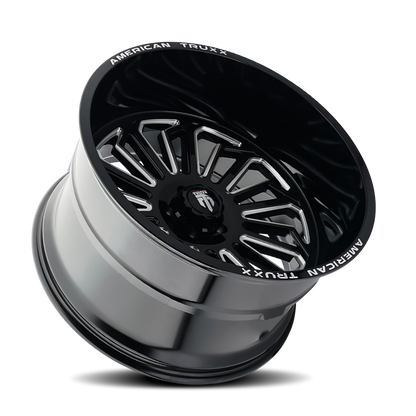 American Truxx AT1916 Butcher 24x14 / 6x135 BP / -76mm Offset / 87.1mm Hub Gloss Black Milled Wheel