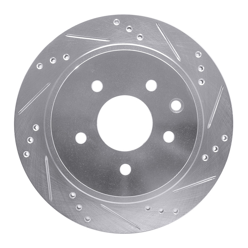 R1 Concepts R1 02-25 Infiniti G35 Rear Right Drilled & Slotted Silver Brake Rotor