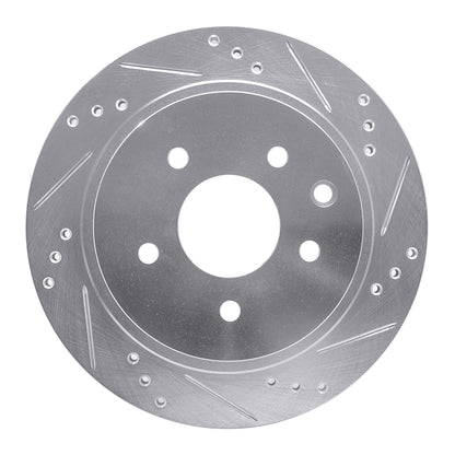 R1 Concepts R1 02-25 Infiniti G35 Rear Right Drilled & Slotted Silver Brake Rotor