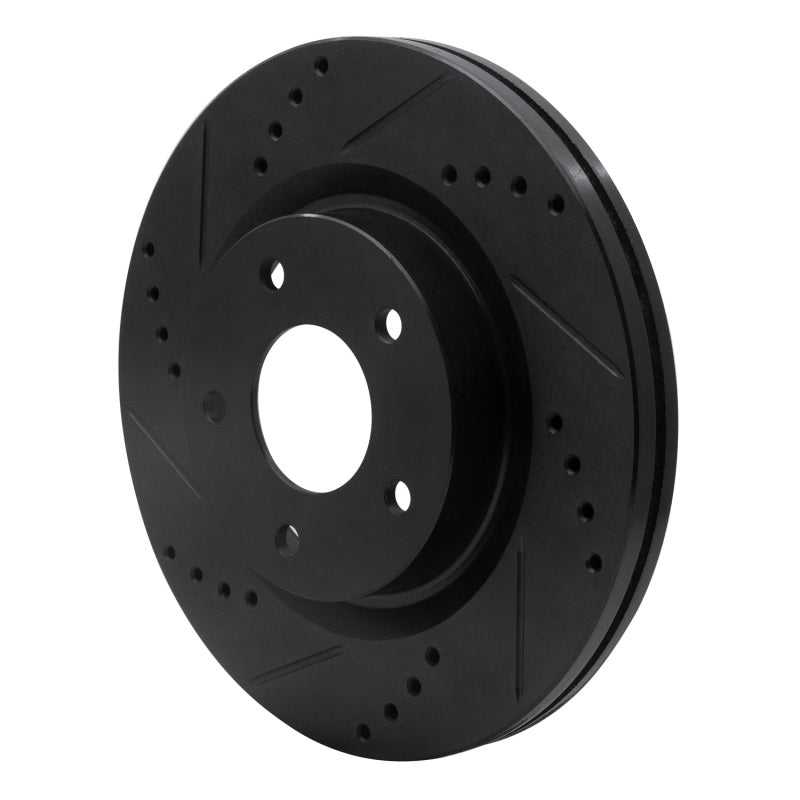R1 Concepts R1 07-13 Nissan Altima Front Left Drilled & Slotted Black Brake Rotor