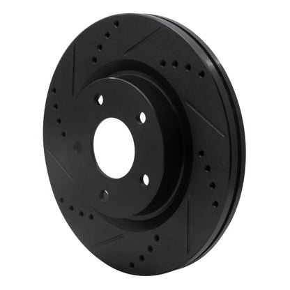 R1 Concepts R1 07-13 Nissan Altima Front Left Drilled & Slotted Black Brake Rotor