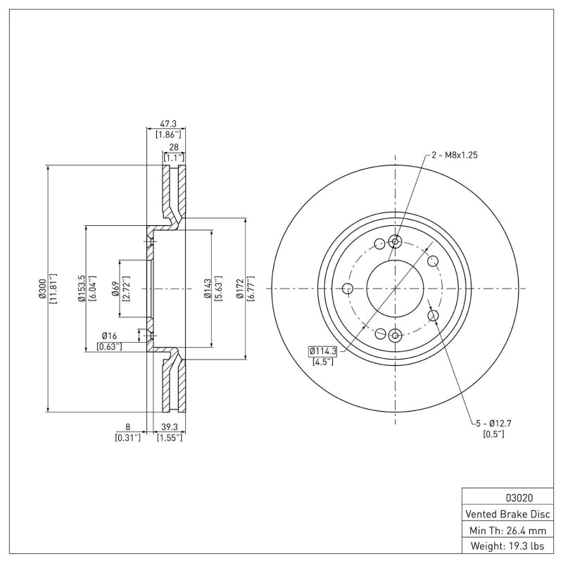 DFC 05-24 Hyundai Veloster Front Brake Rotor