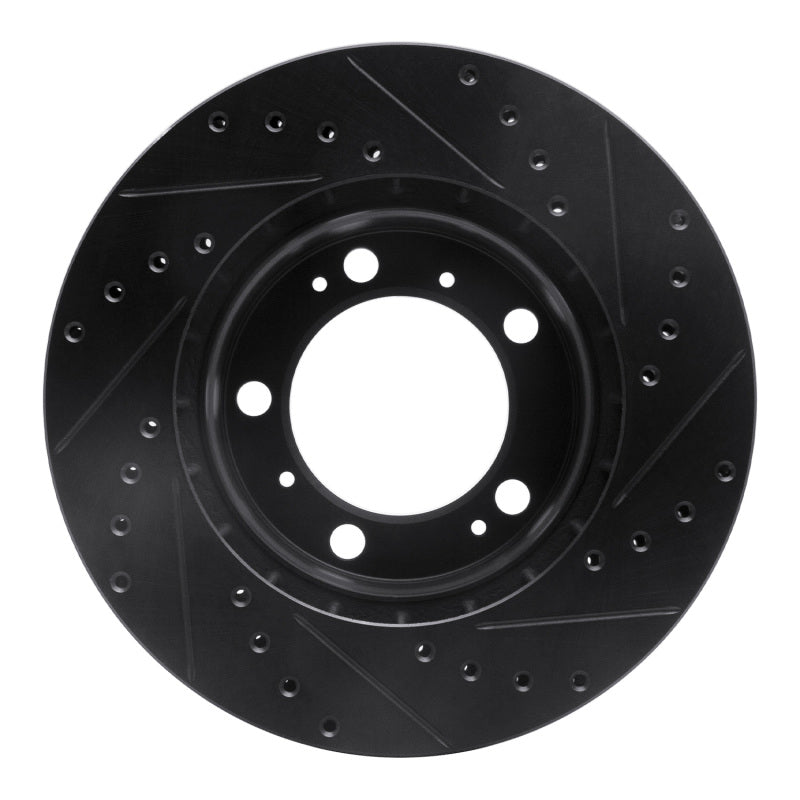 R1 Concepts R1 97-04 Porsche Boxster Front Left Drilled & Slotted Black Brake Rotor