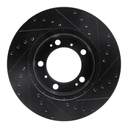 R1 Concepts R1 97-04 Porsche Boxster Front Left Drilled & Slotted Black Brake Rotor