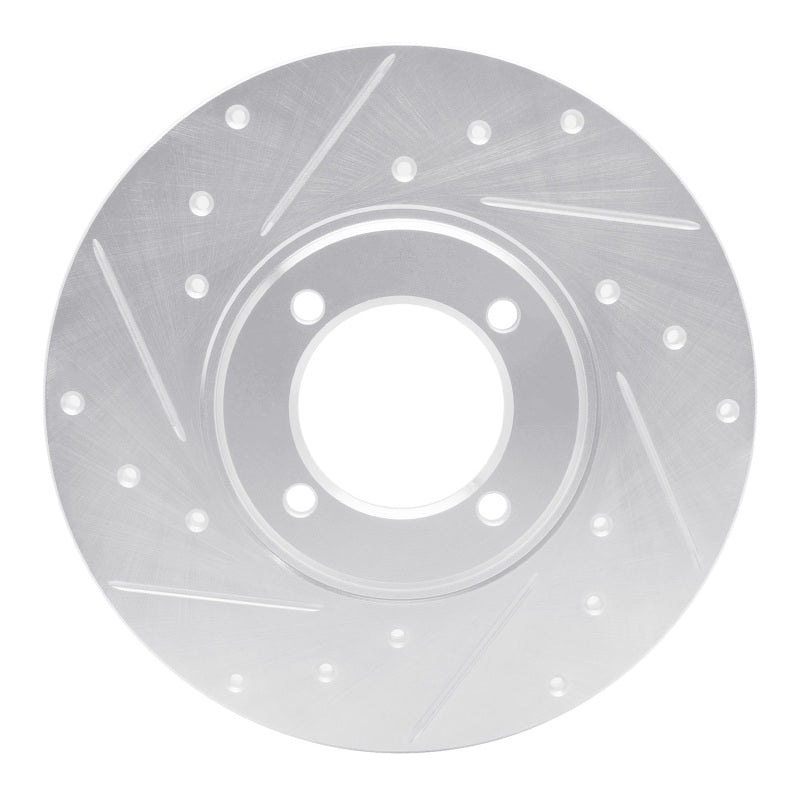 R1 Concepts R1 76-81 Toyota Celica Front Left Drilled & Slotted Silver Brake Rotor