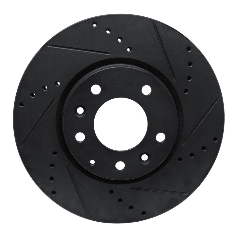 R1 Concepts R1 07-12 Mazda CX-7 Front Right Drilled & Slotted Black Brake Rotor
