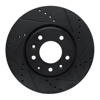 R1 Concepts R1 07-12 Mazda CX-7 Front Right Drilled & Slotted Black Brake Rotor