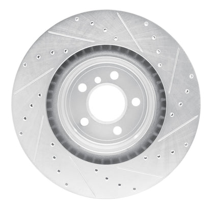 R1 Concepts R1 09-19 BMW 750LI Rear Left Drilled & Slotted Silver Brake Rotor