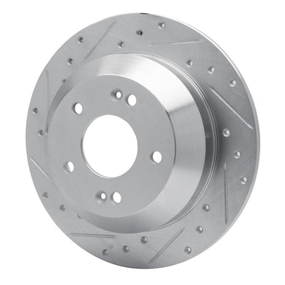 R1 Concepts R1 10-21 Hyundai Santa Fe Rear Left Drilled & Slotted Silver Brake Rotor