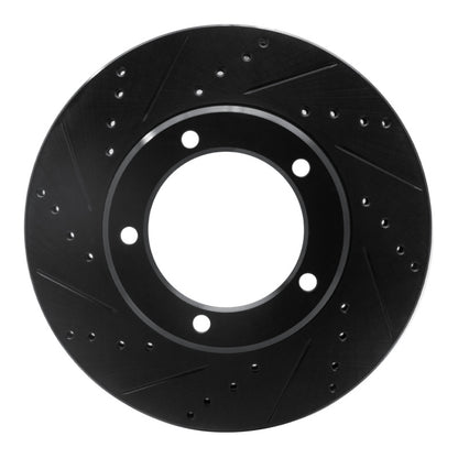 R1 Concepts R1 98-07 Lexus LX470 Front Left Drilled & Slotted Black Brake Rotor