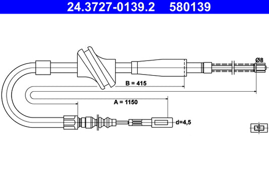 BOSCH 1987477472 Parking Brake Cable Pull