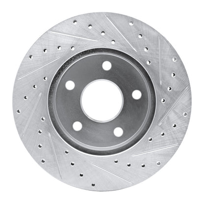 R1 Concepts R1 99-04 Jeep Grand Cherokee Front Left Drilled & Slotted Silver Brake Rotor