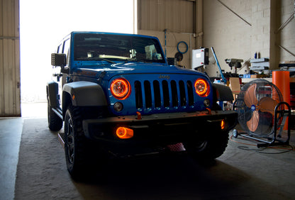 ORACLE Lighting Oracle 07-17 Jeep Wrangler LED Fog Halo Kit - Amber