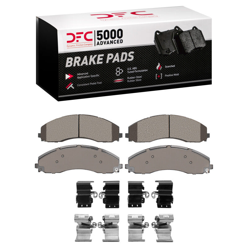 DFC 17-24 Ford F-450 Super Duty Front/Rear 5000 Advanced Semi Metallic Brake Pads and Hardware Kit