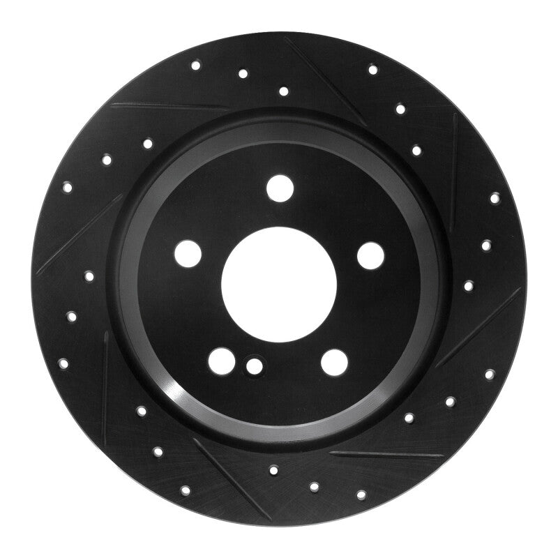 R1 Concepts R1 07-13 Mercedes-Benz S550 Rear Right Drilled & Slotted Black Brake Rotor