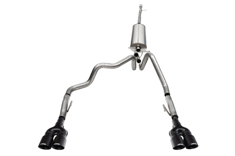 CORSA Performance Corsa 2022-2024 Chevrolet Silverado 1500 Cat-Back Dual Rear Exit with Twin 4in Black Tips