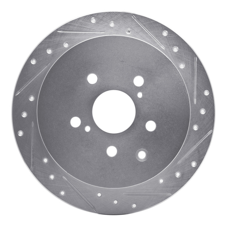 R1 Concepts R1 10-20 Lexus RX450h Rear Right Drilled & Slotted Silver Brake Rotor