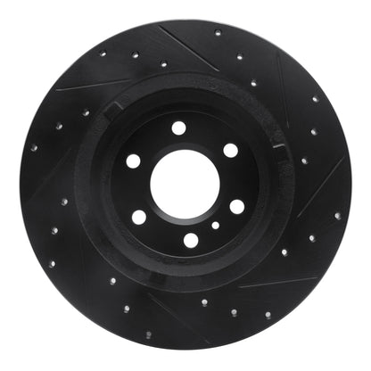 R1 Concepts R1 11-15 VPG MV-1 Rear Left Drilled & Slotted Black Brake Rotor
