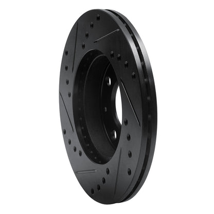 R1 Concepts R1 86-91 Acura Integra Front Right Drilled & Slotted Black Brake Rotor