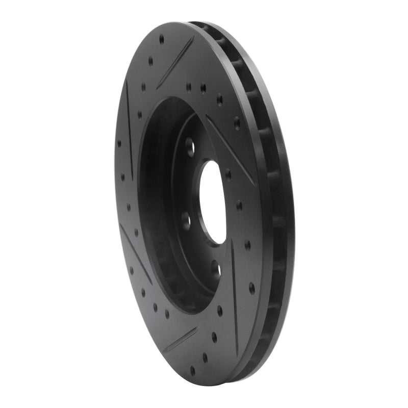 R1 Concepts R1 95-00 Chrysler Sebring Front Right Drilled & Slotted Black Brake Rotor