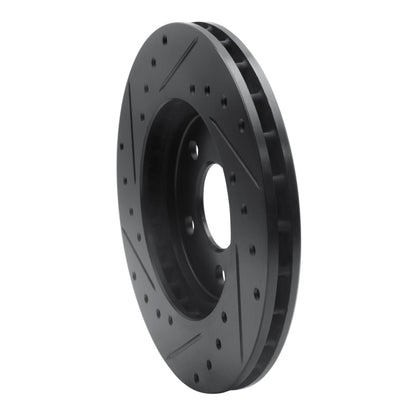 R1 Concepts R1 95-00 Chrysler Sebring Front Right Drilled & Slotted Black Brake Rotor