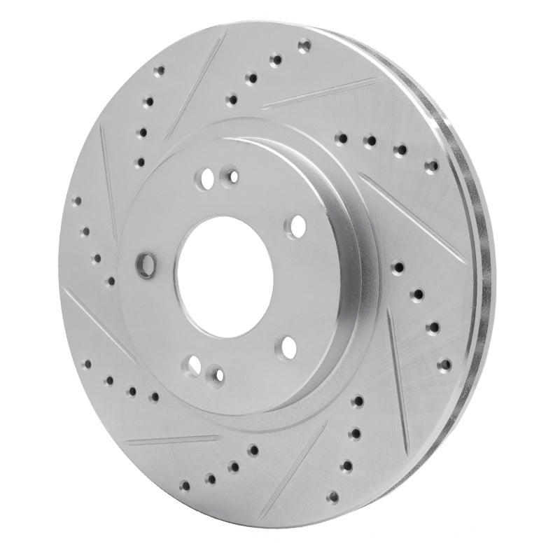 R1 Concepts R1 01-06 Hyundai Santa Fe Front Left Drilled & Slotted Silver Brake Rotor