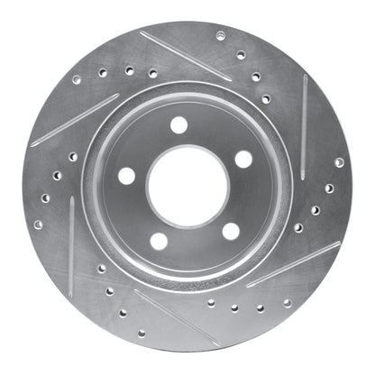 R1 Concepts R1 90-99 Jeep Cherokee Front Left Drilled & Slotted Silver Brake Rotor