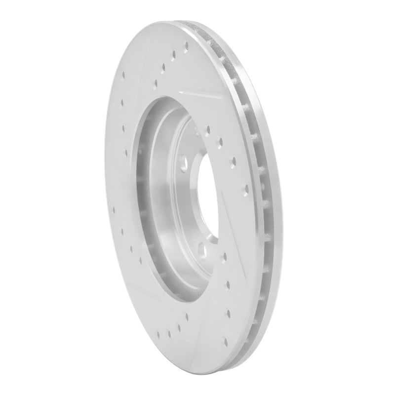 R1 Concepts R1 86-08 Volkswagen Jetta Sedan Front Right Drilled & Slotted Silver Brake Rotor