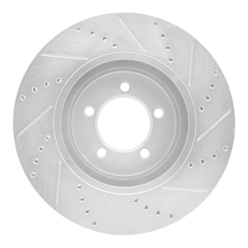 R1 Concepts R1 03-05 Lincoln AVIATOR Front Left Drilled & Slotted Silver Brake Rotor