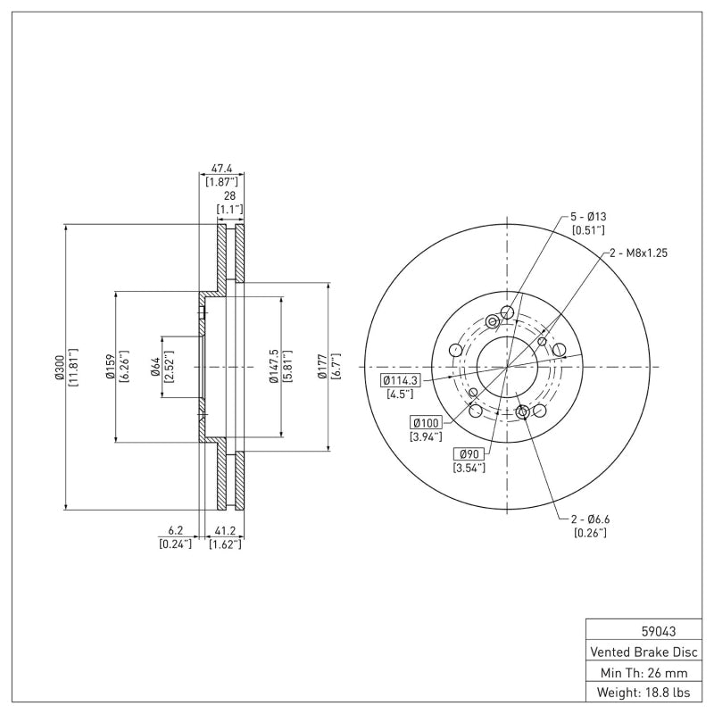 DFC 99-14 Acura TSX Front Brake Rotor